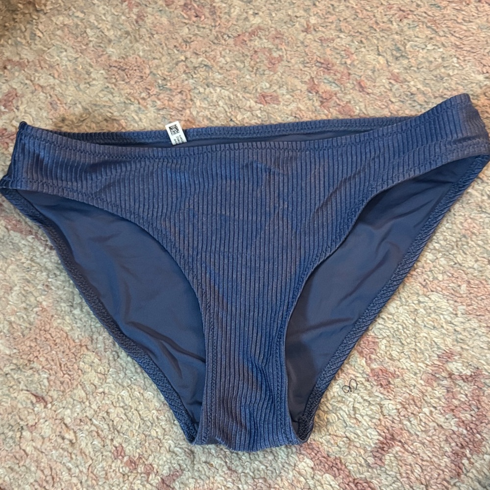 Aerie Blue Ribbed Bikini Bottom size small